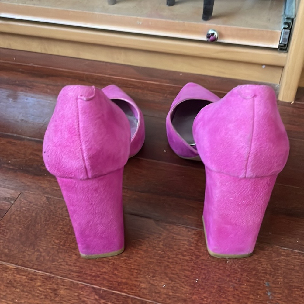 Bleecker And Bond Magenta Pointed Block Heels - image 4